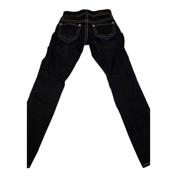 Daytrip Lynx Skinny Crop Black Embellished Jeans Sz. 24 - Picture 2 of 9